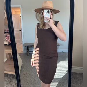 Sleeveless Chocolate Brown Tank Dress - Unbranded